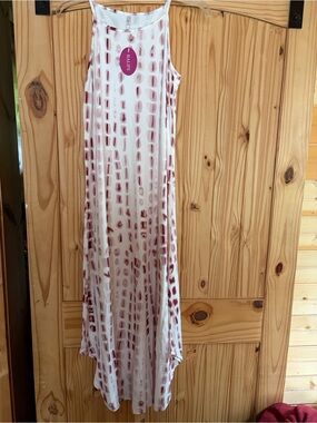 Halife  White & Mauve Printed Maxi Dress size M